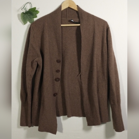 Steffen Schraut Cashmere Cardigan Brown Luxury Soft Size Medium - Picture 1 of 9